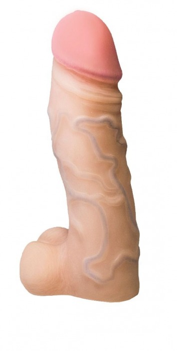 Реалистичная насадка с мошонкой REAL Standard - 15,5 см. - LOVETOY (А-Полимер) - купить с доставкой в Батайске