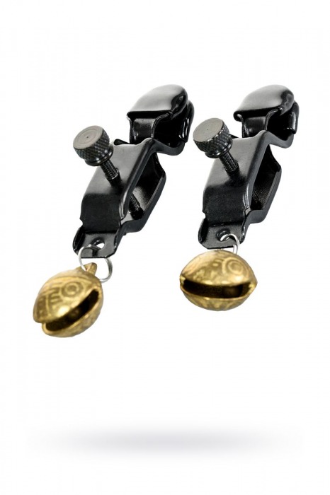 Черно-золотистые зажимы для сосков TOYFA Theatre - ToyFa - купить с доставкой в Батайске
