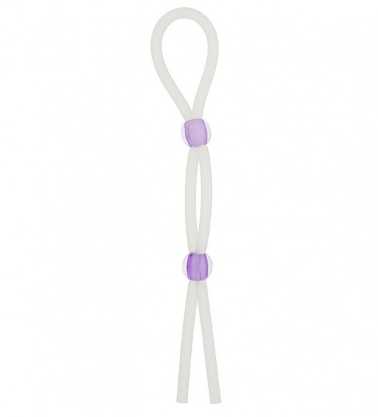 Прозрачное эрекционное кольцо-лассо SILICONE LASSO COCK RING DUAL BEADS - NMC - в Батайске купить с доставкой