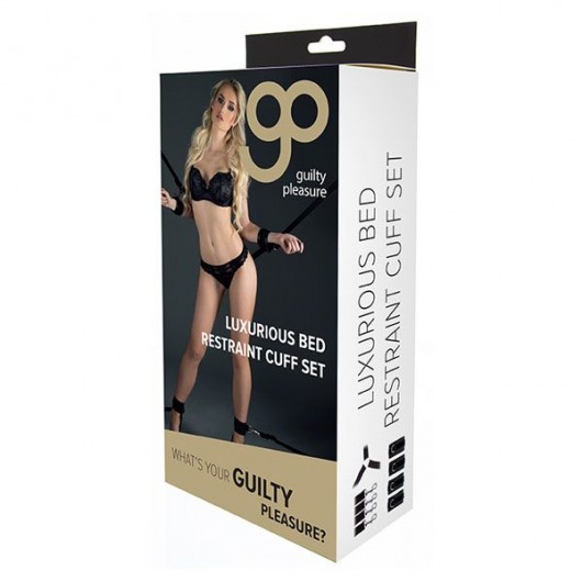 Комплект наручников и поножей LUXURIOUS BED RESTRAINT CUFF SET - Blush Novelties - купить с доставкой в Батайске