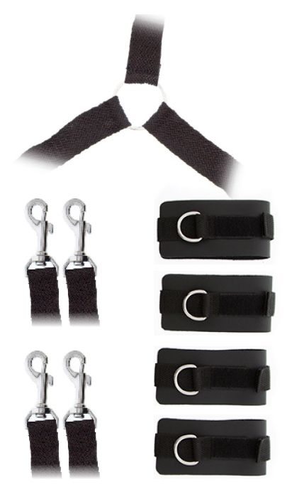 Комплект наручников и поножей LUXURIOUS BED RESTRAINT CUFF SET - Blush Novelties - купить с доставкой в Батайске