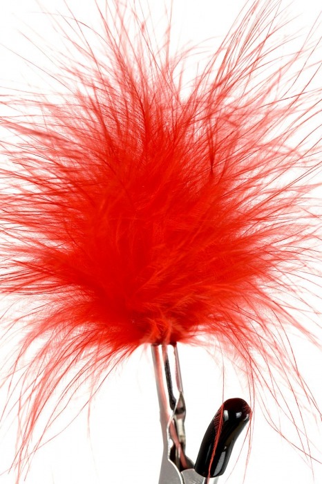 Зажимы для сосков с красным пухом Theatre - ToyFa - купить с доставкой в Батайске