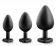 Набор черных анальных пробок с красным кристаллом-сердечком Bling Plugs Training Kit - Blush Novelties - купить с доставкой в Батайске